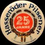 Timbre-monnaie Hasseröder Pilsener - 25 pfennig brun sur fond bleu - avers