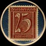 Timbre-monnaie Hasseröder Pilsener - 25 pfennig brun sur fond bleu - revers