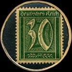 Timbre-monnaie Hasseröder Pilsener - 30 pfennig vert sur fond vert sombre - revers