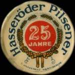 Timbre-monnaie Hasseröder Pilsener - 50 pfennig violet sur fond vert - avers
