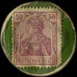 Timbre-monnaie Hasseröder Pilsener - 50 pfennig violet sur fond vert - revers