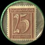 Timbre de 25 pfennig marron sur fond argent�