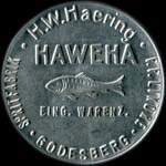 Timbre-monnaie Haweha � Godesberg - 20 pfennig vert sur fond rose - avers