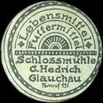 Timbre-monnaie Lebensmittel - Futtermittel - Schlossmühle C. Hedrich - Glauchau - Fernruf 131 - Allemagne - briefmarkenkapselgeld