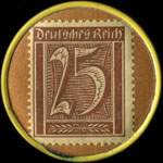 Timbre de 25 pfennig marron sur fond brun