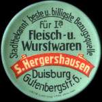 Timbre-monnaie S. Hergershausen � Duisburg - 10 pfennig olive sur fond rouge - avers