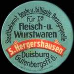 Timbre-monnaie S. Hergershausen � Duisburg - 10 pfennig olive sur fond vert - avers
