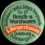 Timbre-monnaie S. Hergershausen à Duisburg - 30 pfennig vert sur fond rouge - avers