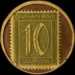 Timbre-monnaie Himmelmann-Pothmann à Elberfeld - 10 pfennig olive sur fond grenat - revers