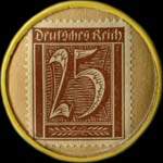 Timbre-monnaie Ernst Hinnenberg - Vohwinkel - 25 pfennig marron sur fond brun - revers