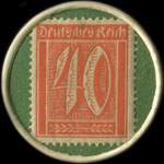 Timbre-monnaie C.Hohnrath u. Co - Dortmund - 40 pfennig orange sur fond vert - revers