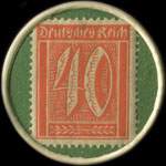 Timbre de 40 pfennig orange sur fond vert