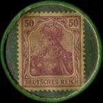 Timbre-monnaie Otto Hölken - Barmen - 50 pfennig violet sur fond vert - revers