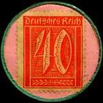 Timbre de 40 pfennig rouge sur fond rose