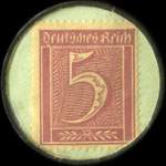 Timbre-monnaie Hollandia (Hans Frittgen) à Dortmund - 5 pfennig lie-de-vin sur fond vert - revers