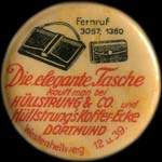 Timbre-monnaie Hüllstrung & Co à Dortmund - 5 pfennig bordeaux sur fond rouge - avers