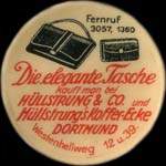 Timbre-monnaie Hüllstrung & Co à Dortmund - 25 pfennig marron sur fond rouge - avers