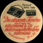 Timbre-monnaie H�llstrung & Co � Dortmund - 25 pfennig marron sur fond rouge - avers