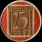 Timbre-monnaie Hüllstrung & Co à Dortmund - 25 pfennig marron sur fond rouge - revers