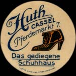 Timbre-monnaie Huth à Cassel - 15 pfennig lie-de-vin sur fond bleu - avers