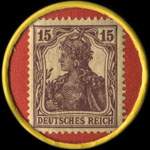 Timbre-monnaie Paul Isserstedt à Elberfeld - 15 pfennig violet sur fond rouge - revers