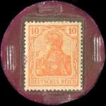 Timbre-monnaie Jeton de jeu de 10 pfennig - coté timbre - Allemagne - briefmarkenkapselgeld