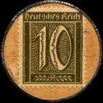Timbre de 10 pfennig olive sur fond jaune