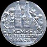 Timbre-monnaie E.L.Kempe & Co � Oppach i/S. - 10 pfennig olive sur fond rouge - avers