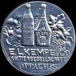 Timbre-monnaie E.L.Kempe & Co � Oppach i/S. - 10 pfennig olive sur fond rose - avers