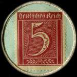 Timbre-monnaie Johann Kerdels à Elberfeld - 5 pfennig lie-de-vin sur fond vert - revers