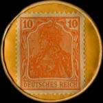 Timbre-monnaie Kikuth Kaffee - 10 pfennig orange sur fond jaune - revers