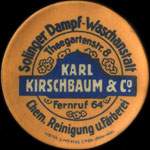 Timbre-monnaie Karl Kirschbaum & Co à Solingen - 10 pfennig olive sur fond rouge - avers