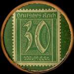 Timbre-monnaie Karl Kirschbaum & Co à Solingen - 30 pfennig vert sur fond vert - revers
