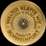 Timbre-monnaie Walter Klatte à Schweinfurt - 10 pfennig olive sur fond rouge - avers