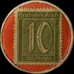 Timbre-monnaie Walter Klatte à Schweinfurt - 10 pfennig olive sur fond rouge - revers