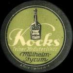 Timbre-monnaie Kocks � M�lheim - 15 pfennig bleu-vert sur fond rose - avers