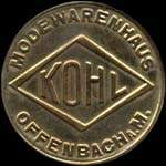 Timbre-monnaie Kohl � Offenback a/M. - 5 pfennig bordeaux sur fond brun - avers