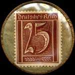Timbre de 25 pfennig marron sur fond vert