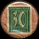 Timbre de 30 pfennig vert sur fond rose