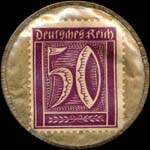 Timbre de 50 pfennig lilas sur fond brun