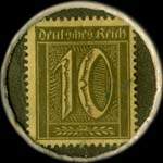 Timbre-monnaie Trinkt Kohler's Edel-Branntweine - 10 pfennig olive sur fond vert - revers