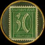 Timbre de 30 pfennig vert sur fond vert - revers