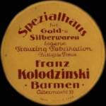 Timbre-monnaie Hermann Kolckhorst à Cassel - 5 pfennig brun sur fond jaune - avers