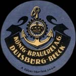 Timbre-monnaie König Brauerei - Duisburg type 2 - 10 pfennig olive sur fond jaune - avers