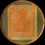 Timbre-monnaie Königsbacher-Bräu - Coblenz - 10 pfennig rouge sur fond vert - revers