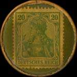 Timbre-monnaie Königsbacher-Bräu - Coblenz - 20 pfennig vert sur fond vert - revers