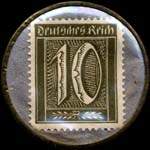 Timbre de 10 pfennig olive sur fond gris-bleu