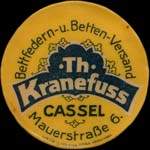 Timbre-monnaie Th.Kranefuss à Cassel - 15 pfennig bleu-vert sur fond rouge - avers