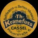 Timbre-monnaie Th.Kranefuss � Cassel - 15 pfennig bleu-vert sur fond rouge - avers