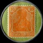Timbre-monnaie Hermann Kräutertees - 10 pfennig orange sur fond vert - revers